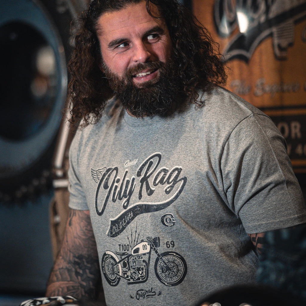 Oily Rag Co Bobber Tshirt - Urban Style Collection - Grey