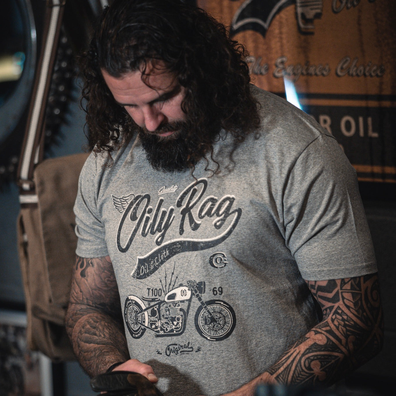 Oily Rag Co Bobber Tshirt - Urban Style Collection - Grey