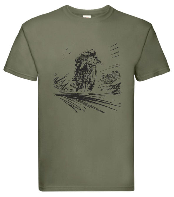 Over The Hill Classic Olive T-Shirt Black Logo