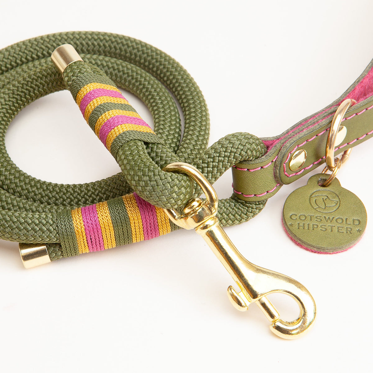 Leather and rope dog leads